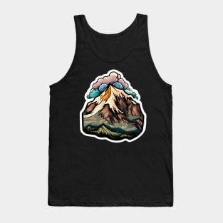 Storm Clouds over Mountain Peak Sticker Tank Top